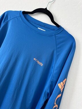 Columbia PFG Omni Shade Sun Protection Long Sleeve Shirt Blue Fishing Mens XL